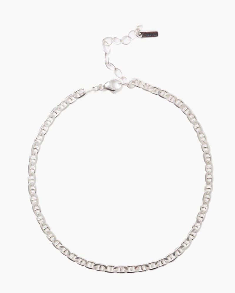 Front of a size O/S Sterling Silver Anklet in Silver in Silver by CHAN LUU. | dia_product_style_image_id:331142